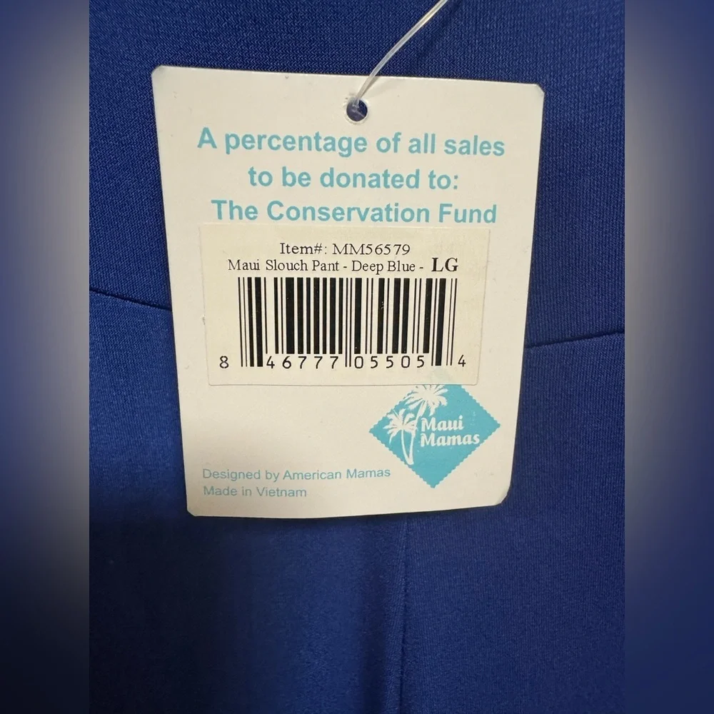 NWT Maui Mama Women's Royal Blue Wide-Leg Yoga Slouch Pant - Picture 4 of 5